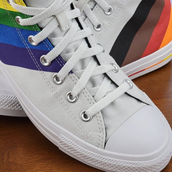 Converse Men's CTAS Hi Pride Canvas 167758C White/University Red/Multi NWB - Picture 8 of 12